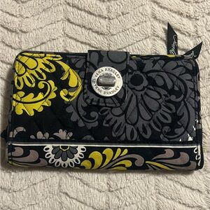Vera Bradley Black and Yellow Floral Wallet